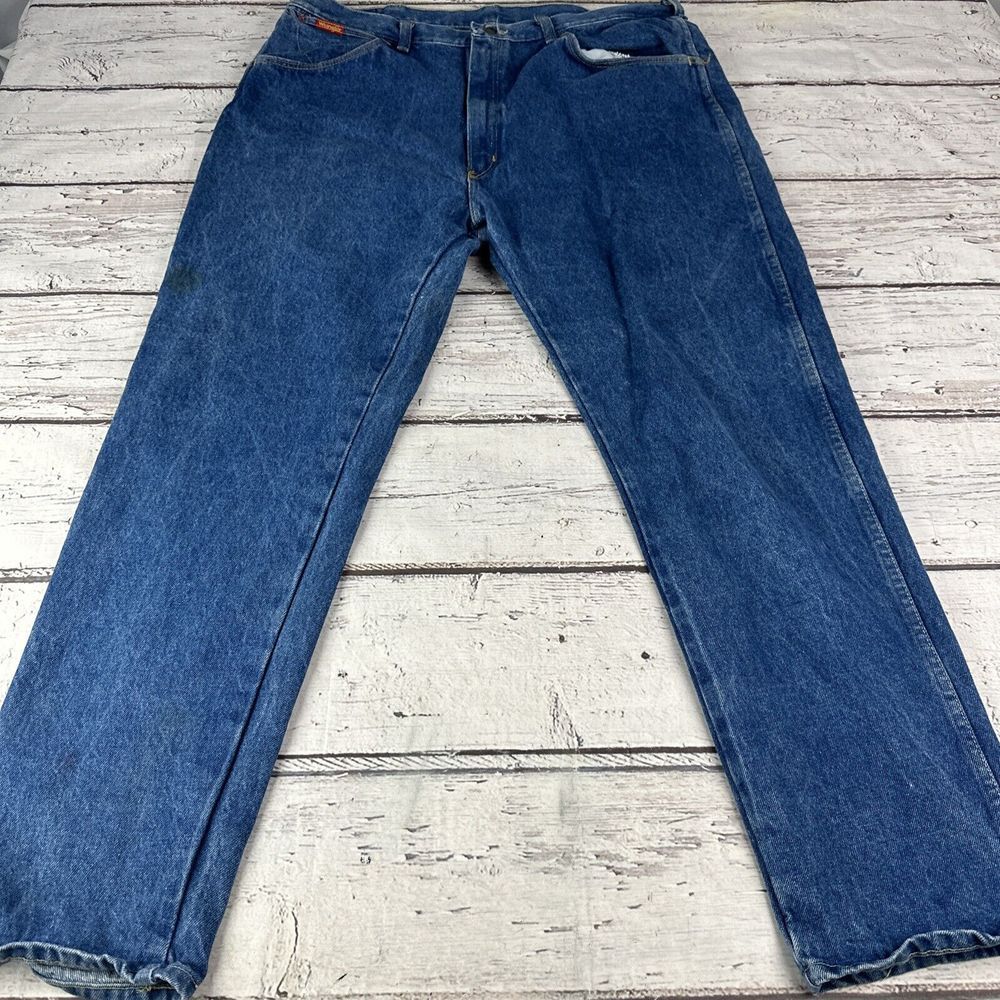 Vintage 70's Wrangler 99001SW Denim Jeans Men's 40x30 Straight Leg USA Made FLAW - Picture 2 of 16